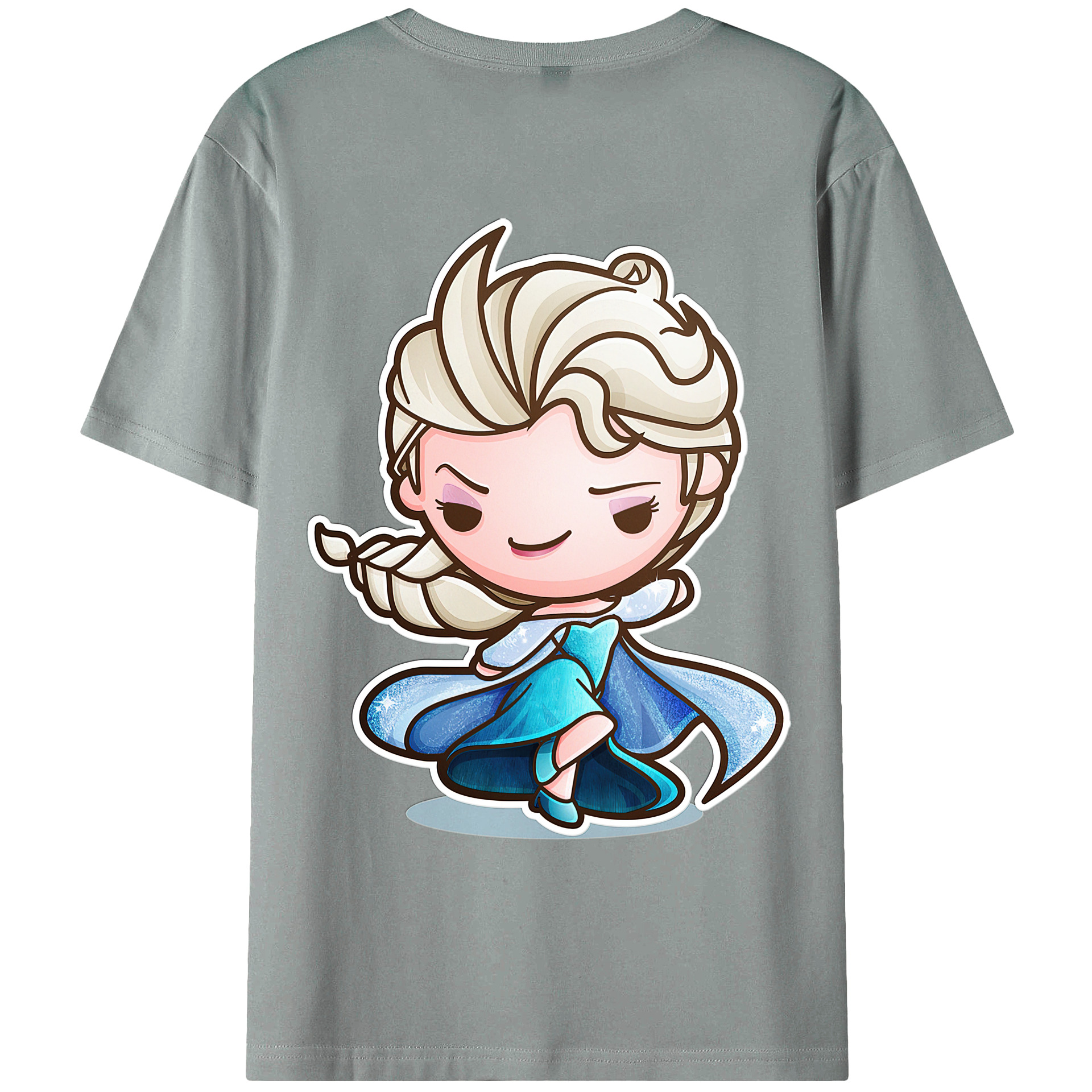 （画像用） アナと雪の女王 アンナ エルサ Frozen Anna Elsa 綿100％ メンズ半袖Tシャツ（バックプリント） 通気性